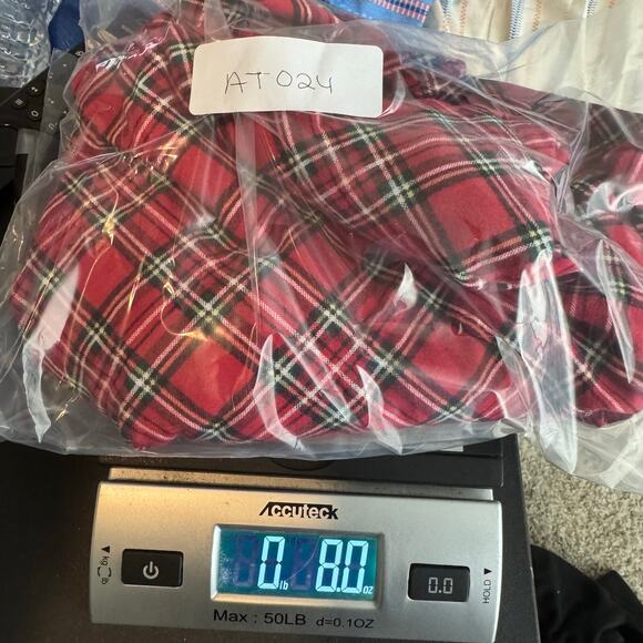 Talbots XL Red Plaid Long Sleeve Stretch Tee Cotton Blend Holiday Top - Picture 6 of 6